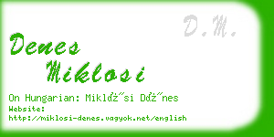 denes miklosi business card